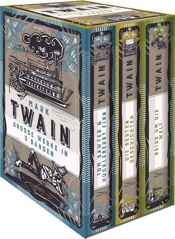 Mark Twain, Grosse Werke in 3 Bänden im Schmuck-Schuber von Mark Twain