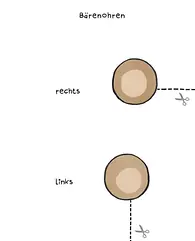 Innenseite Bärenohren ausschneiden