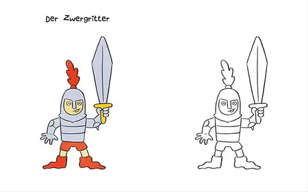 Ausmalseite Zwergritter