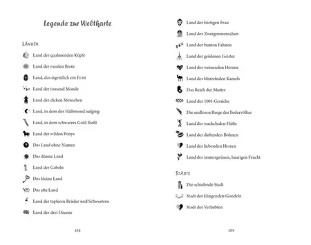 Innenseiten Legende Weltkarte