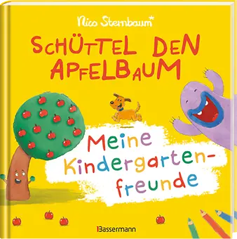 3D-Cover Freundebuch Schüttel den Apfelbaum