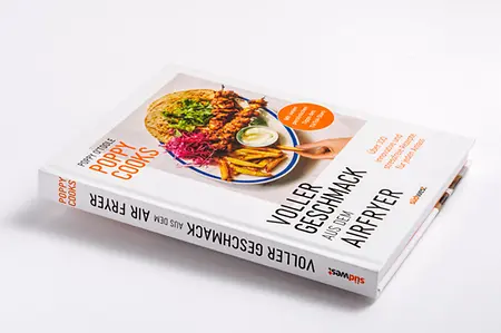 Poppy Cooks Airfryer Produktfoto Buchrücken